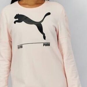 Puma Pink Long Sleeved Sweatshirt Dress